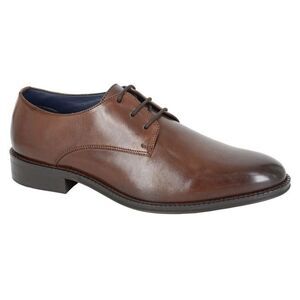 Roamers Mens Plain Leather Gibson Shoes / Brown